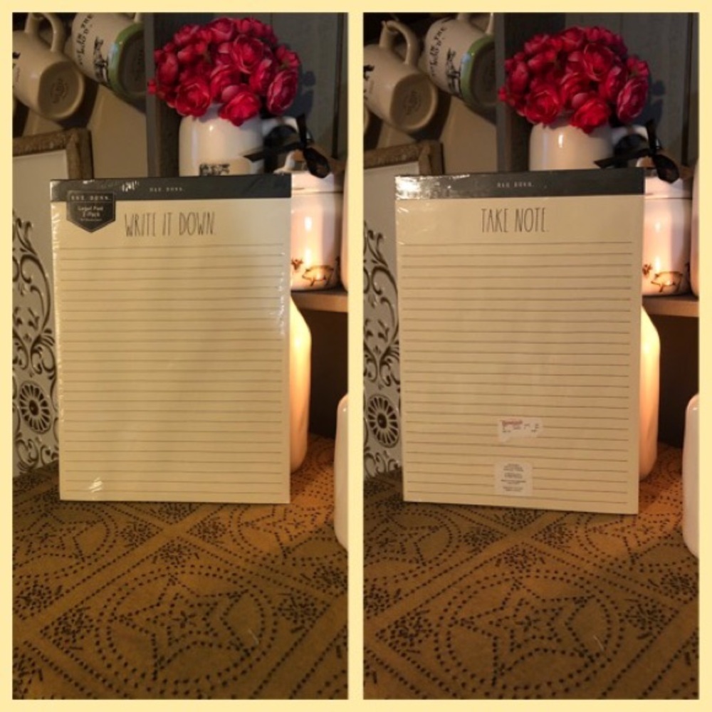 Rae Dunn WRITE IT DOWN/TAKE NOTE Legal Pad 2-Pack